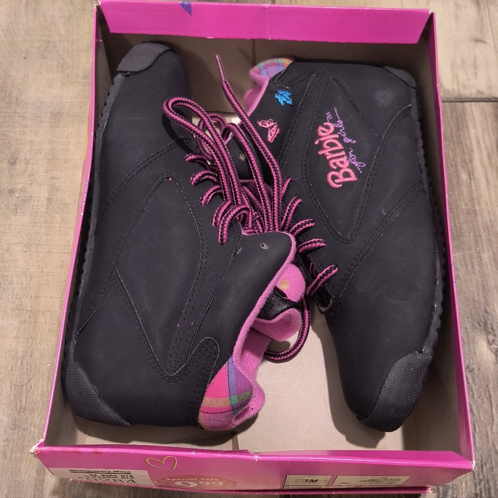 Barbie Black Sneakers with Pink Accents Vintage 1994